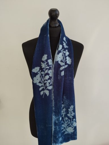 Devore printed silk/viscose scarf